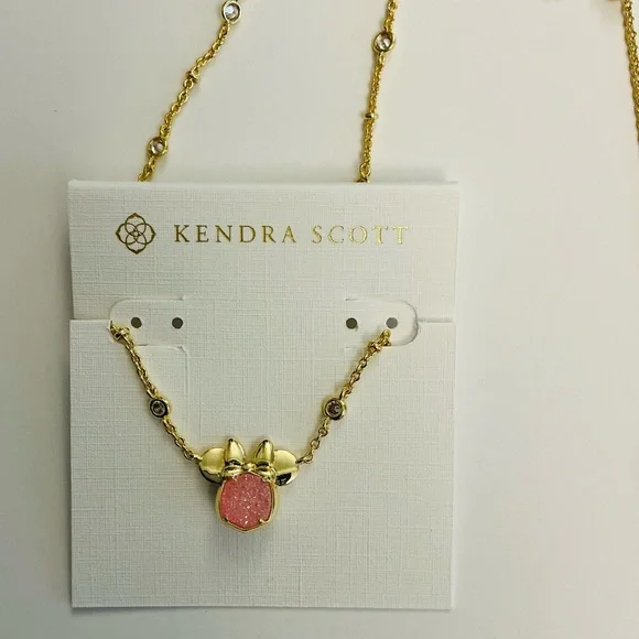 Kendra Scott Gold-Plated Cubic Zirconia & Pink Minnie Mouse Adjustable Necklace - Picture 3 of 8